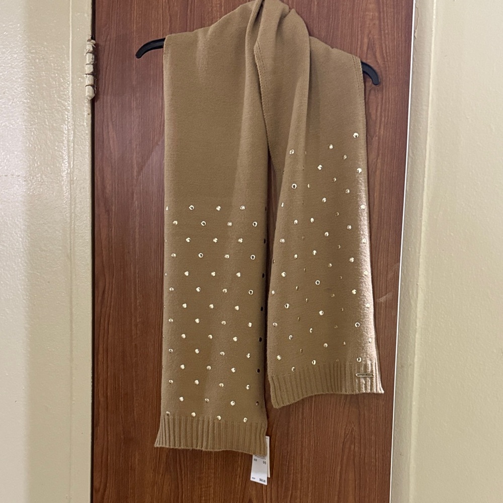 MICHAEL Michael Kors Tan Scarf with White Accents